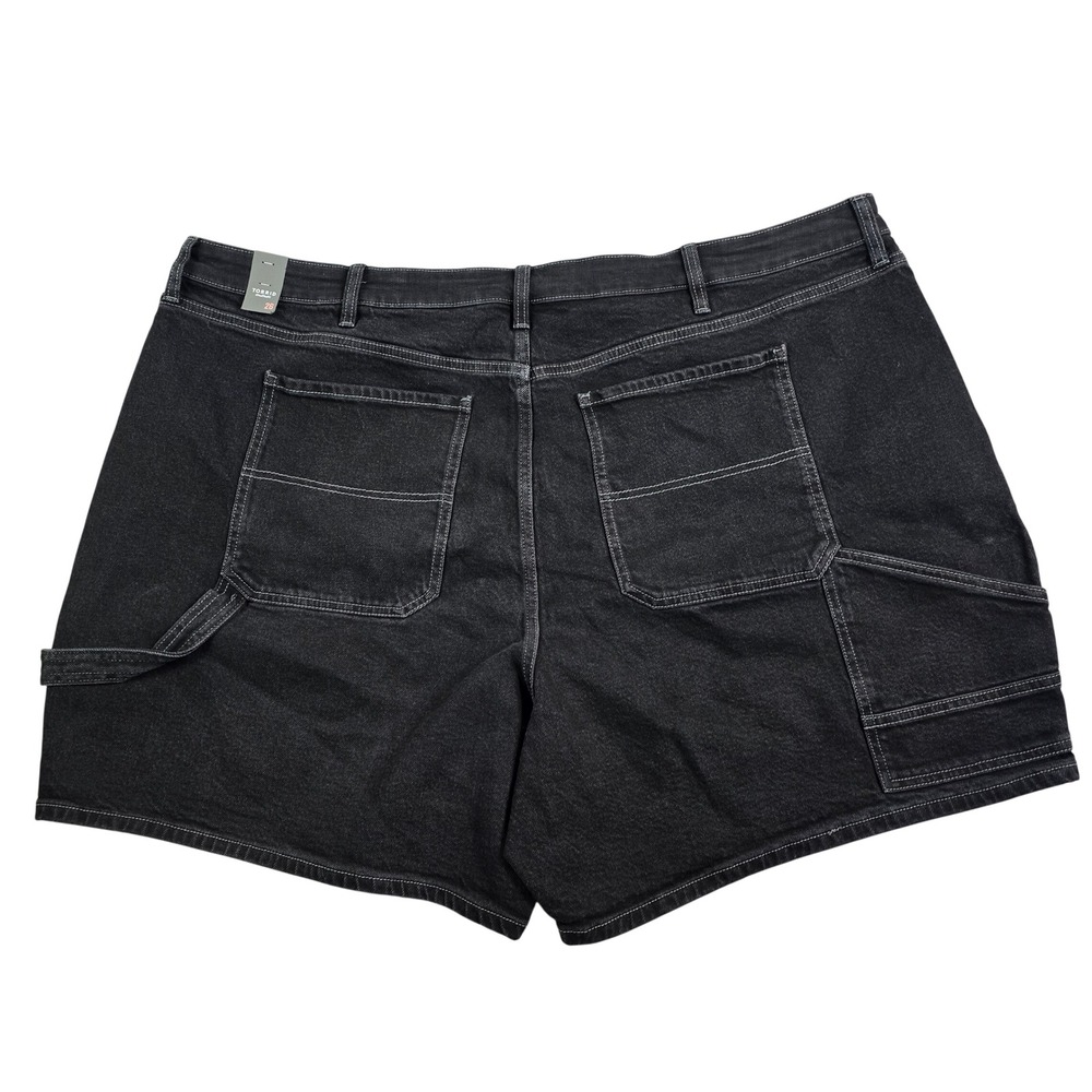 Torid Dad Carpenter Shorts Women 26 Black High Rise Denim Cargo Plus Workwear
